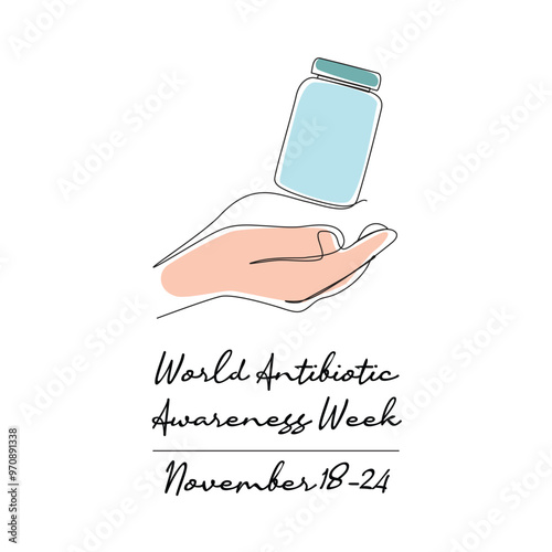 line art of World Antibiotic Awareness Week good for World Antibiotic Awareness Week celebrate. line art.