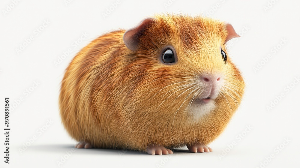 Guinea pig clipart, element, 3D illustration, realistic, isolated on white background Guinea pig clipart, element, 3D illustration, realistic, isolated on white background