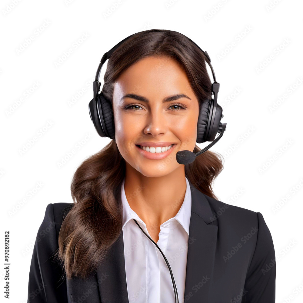 call center operator, a woman wearing a headset with a microphone on it. call center operator, a woman wearing a headset with a microphone on it.