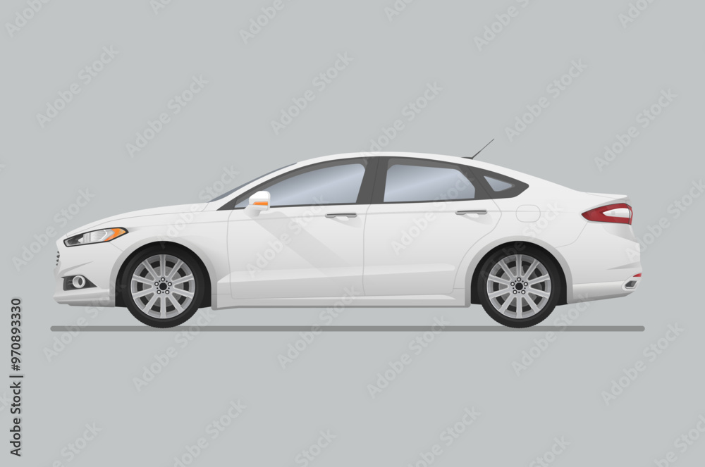 Obraz premium Vector car projection. Gradient illustration for designing. Vector sedan auto