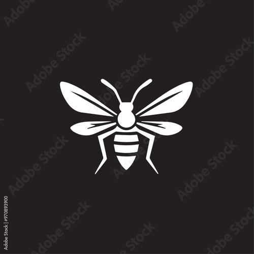 Wasp in cartoon, doodle style . Image for t-shirt, web, mobile apps and ui. Isolated 2d vector illustration in logo, icon, sketch style, Eps 10, black and white. AI Generative