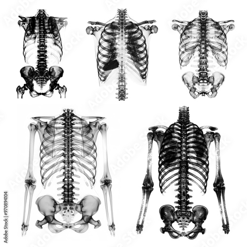 PNG human body x ray element set, transparent background