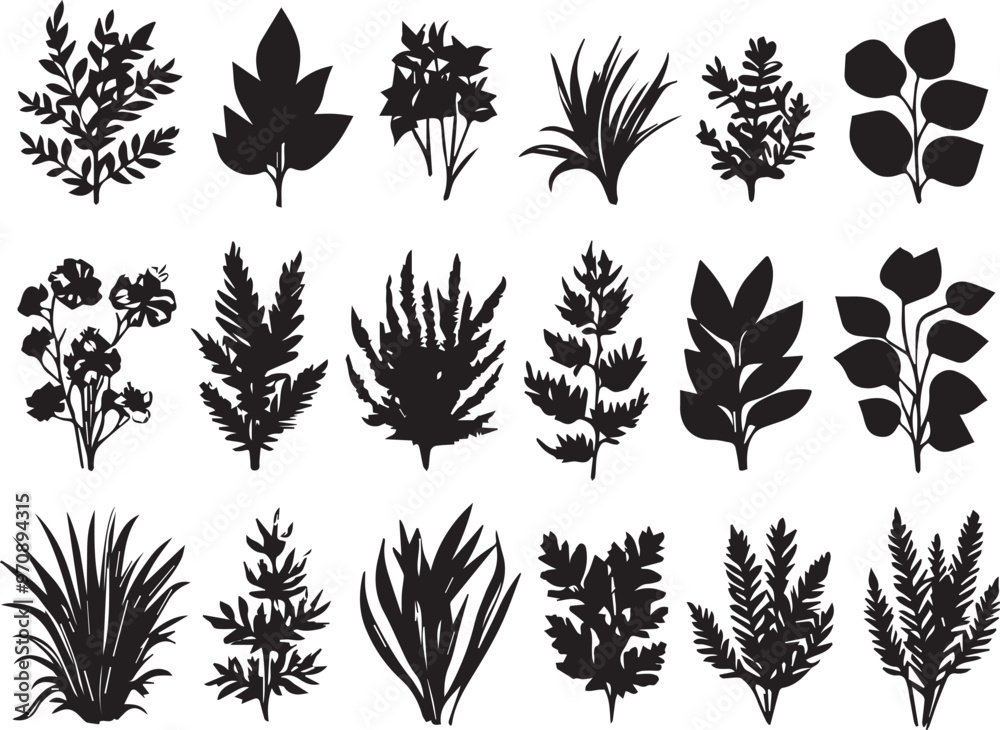 Set plants. Hand drawn vector illustration Set plants. Hand drawn vector illustration