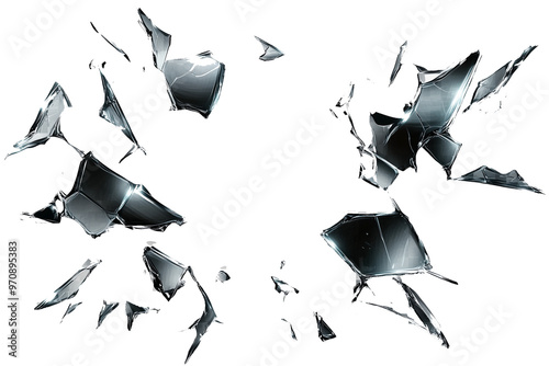 Broken glass shards
