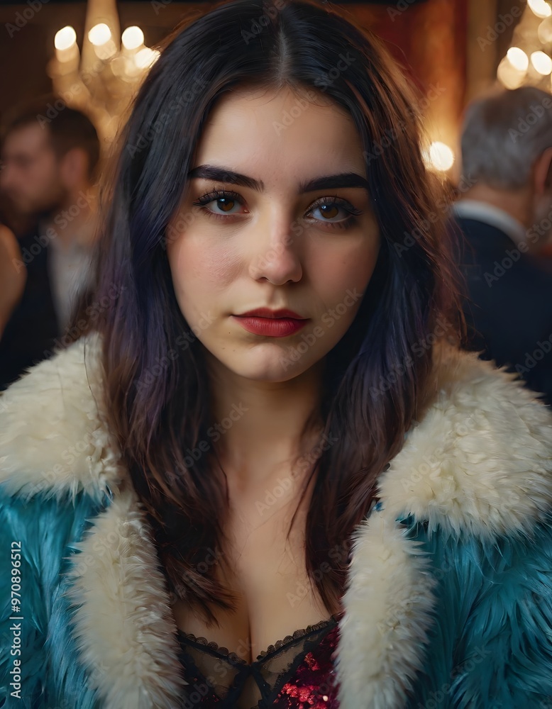 portrait of a woman in a fur coat portrait of a woman in a fur coat