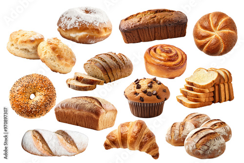 Foto PNG artisan pastry element set, transparent background