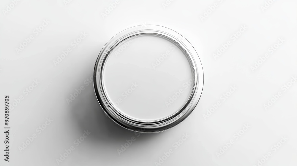 Top view of blank cosmetics jar isolated on white Top view of blank cosmetics jar isolated on white