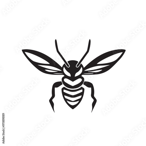 Wasp in cartoon, doodle style . Image for t-shirt, web, mobile apps and ui. Isolated 2d vector illustration in logo, icon, sketch style, Eps 10, black and white. AI Generative