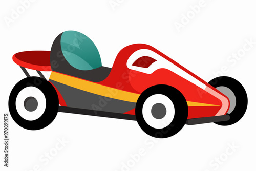  Go kart vehicle illustration on white back ground vector art illustration