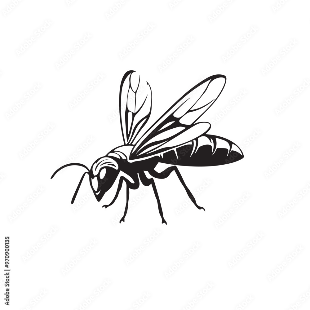 Wasp in cartoon, doodle style . Image for t-shirt, web, mobile apps and ui. Isolated 2d vector illustration in logo, icon, sketch style, Eps 10, black and white. AI Generative Wasp in cartoon, doodle style . Image for t-shirt, web, mobile apps and ui. Isolated 2d vector illustration in logo, icon, sketch style, Eps 10, black and white. AI Generative