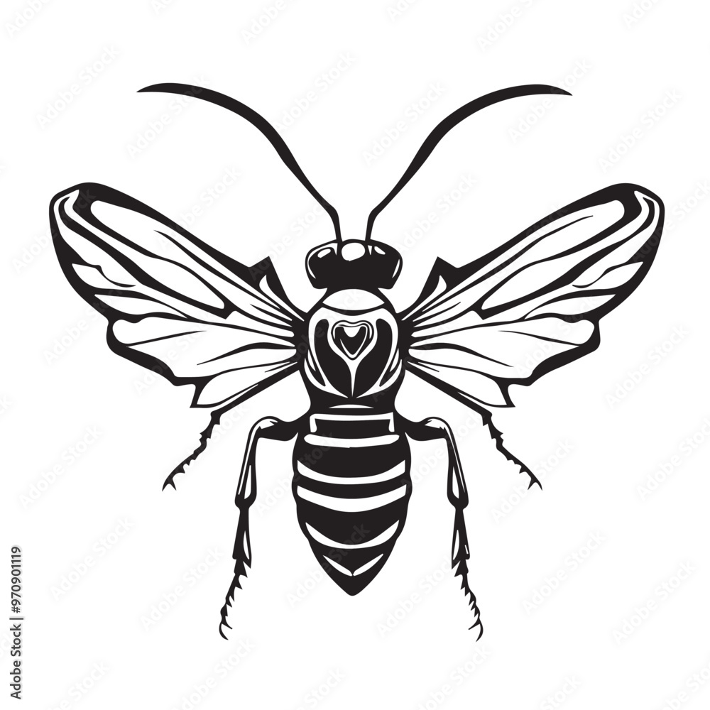 Wasp in cartoon, doodle style . Image for t-shirt, web, mobile apps and ui. Isolated 2d vector illustration in logo, icon, sketch style, Eps 10, black and white. AI Generative Wasp in cartoon, doodle style . Image for t-shirt, web, mobile apps and ui. Isolated 2d vector illustration in logo, icon, sketch style, Eps 10, black and white. AI Generative