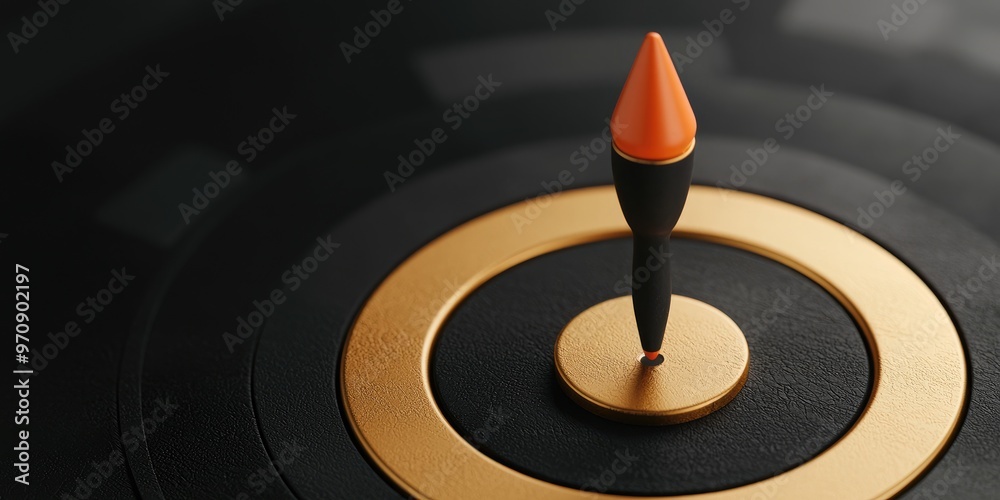 A striking orange point on a golden target, symbolizing focus, precision, and achievement in a creative and modern design. A striking orange point on a golden target, symbolizing focus, precision, and achievement in a creative and modern design.