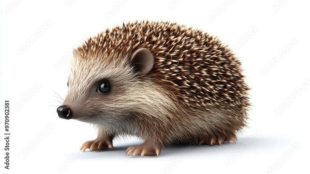 Hedgehog clipart, element, 3D illustration, realistic, isolated on white background Hedgehog clipart, element, 3D illustration, realistic, isolated on white background