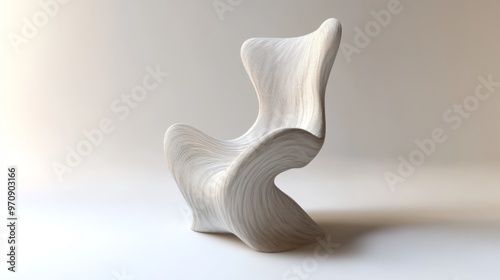 Unusual Whimsical Shaped Chair on Clean White Background
