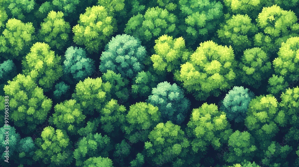 Aerial View of Lush Green Forest Canopy Aerial View of Lush Green Forest Canopy