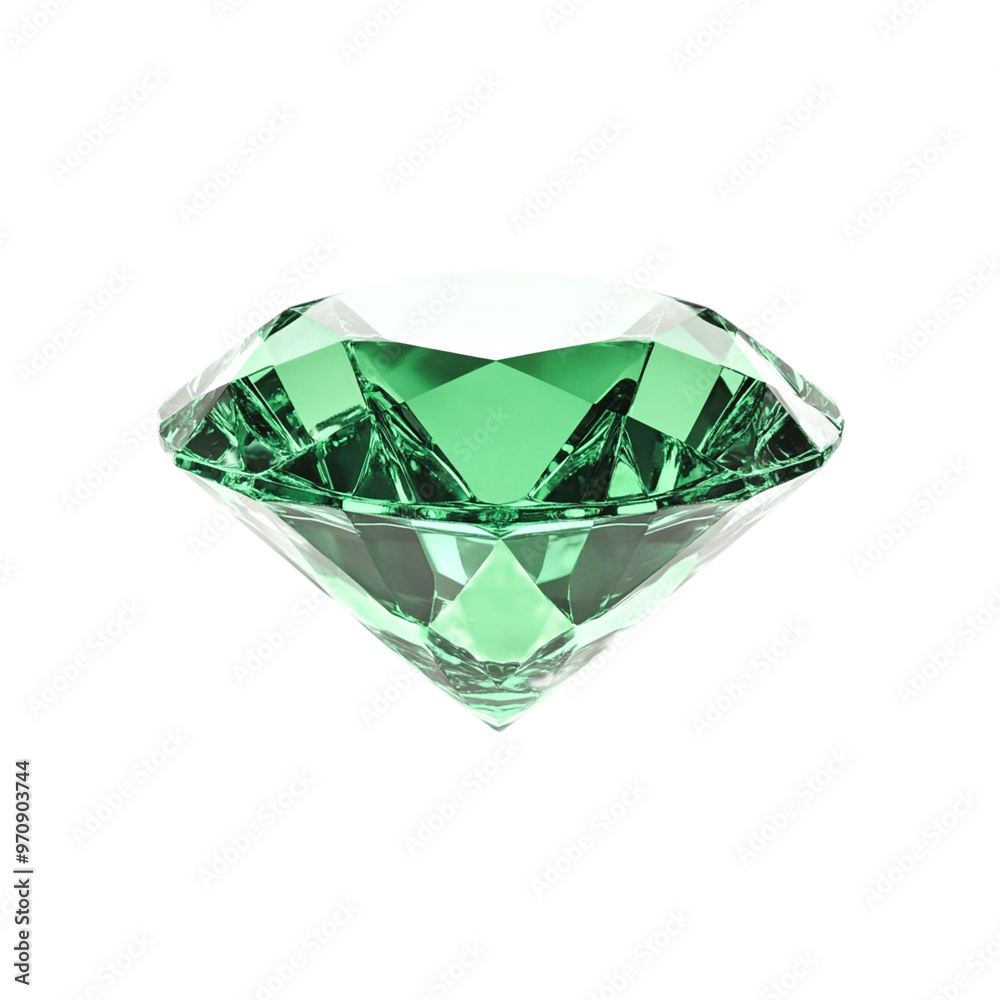 Green diamond isolated on transparent background Green diamond isolated on transparent background