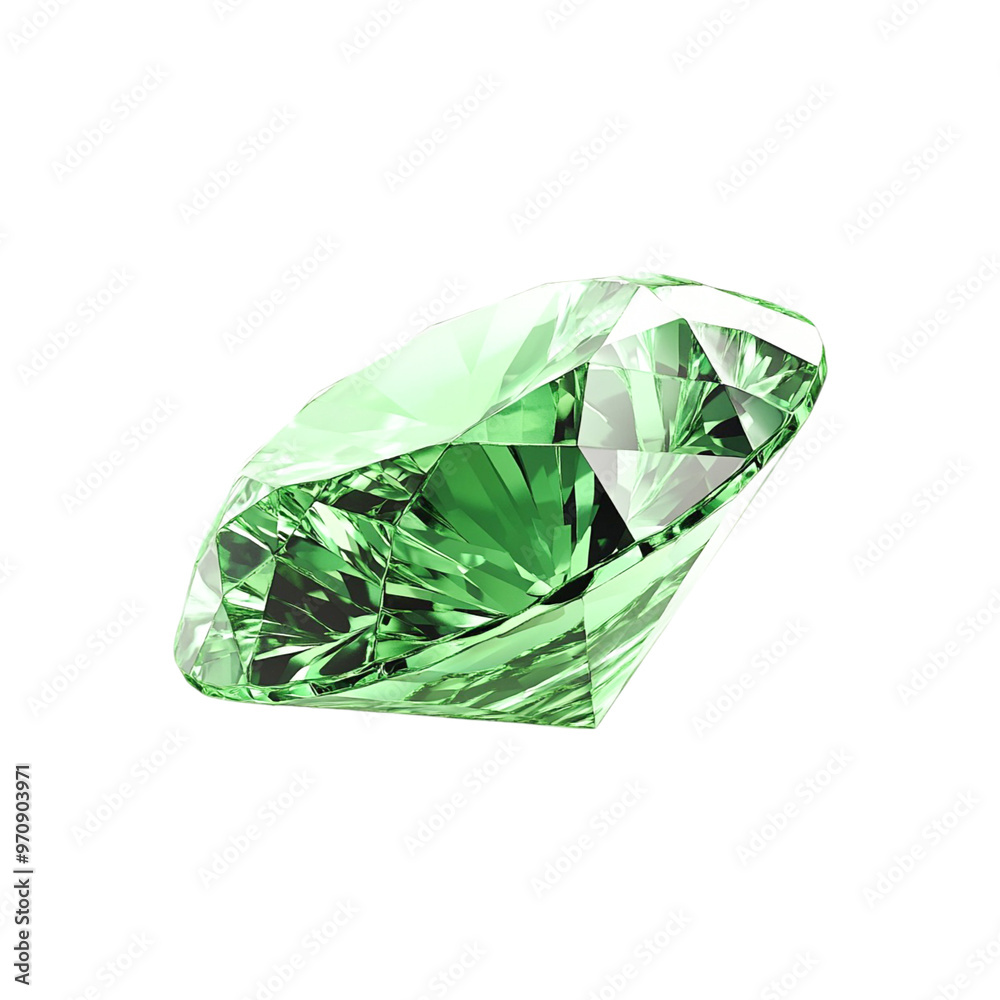 Green diamond isolated on transparent background Green diamond isolated on transparent background