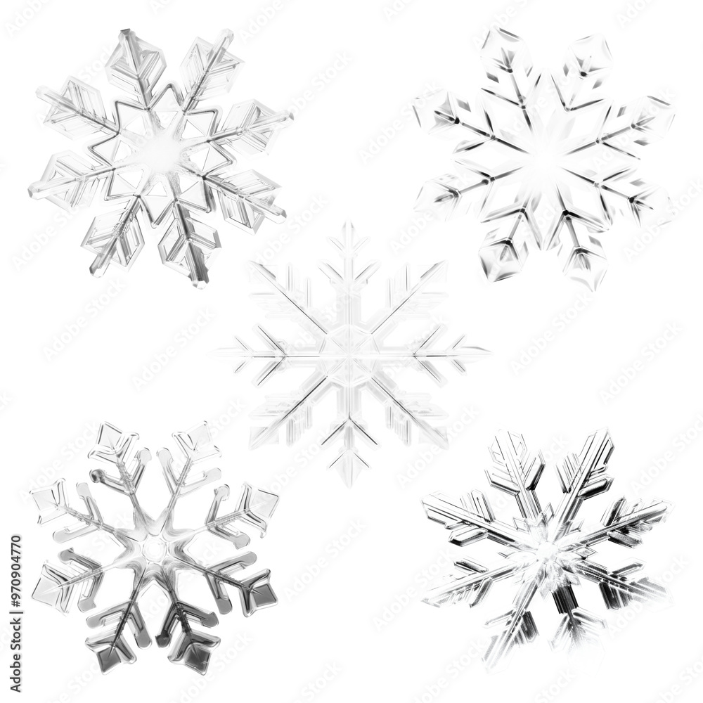 PNG snowflake effect element set, transparent background PNG snowflake effect element set, transparent background