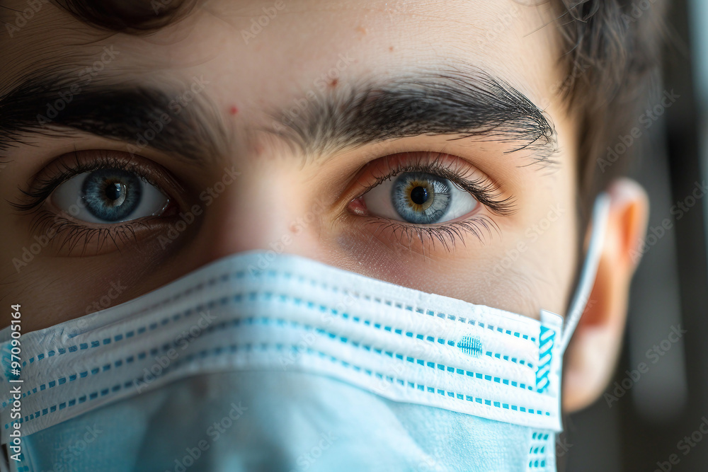 Covid global sefety campaign, Generative AI photo of people in protective facial mask quarantine pandemia Covid global sefety campaign, Generative AI photo of people in protective facial mask quarantine pandemia