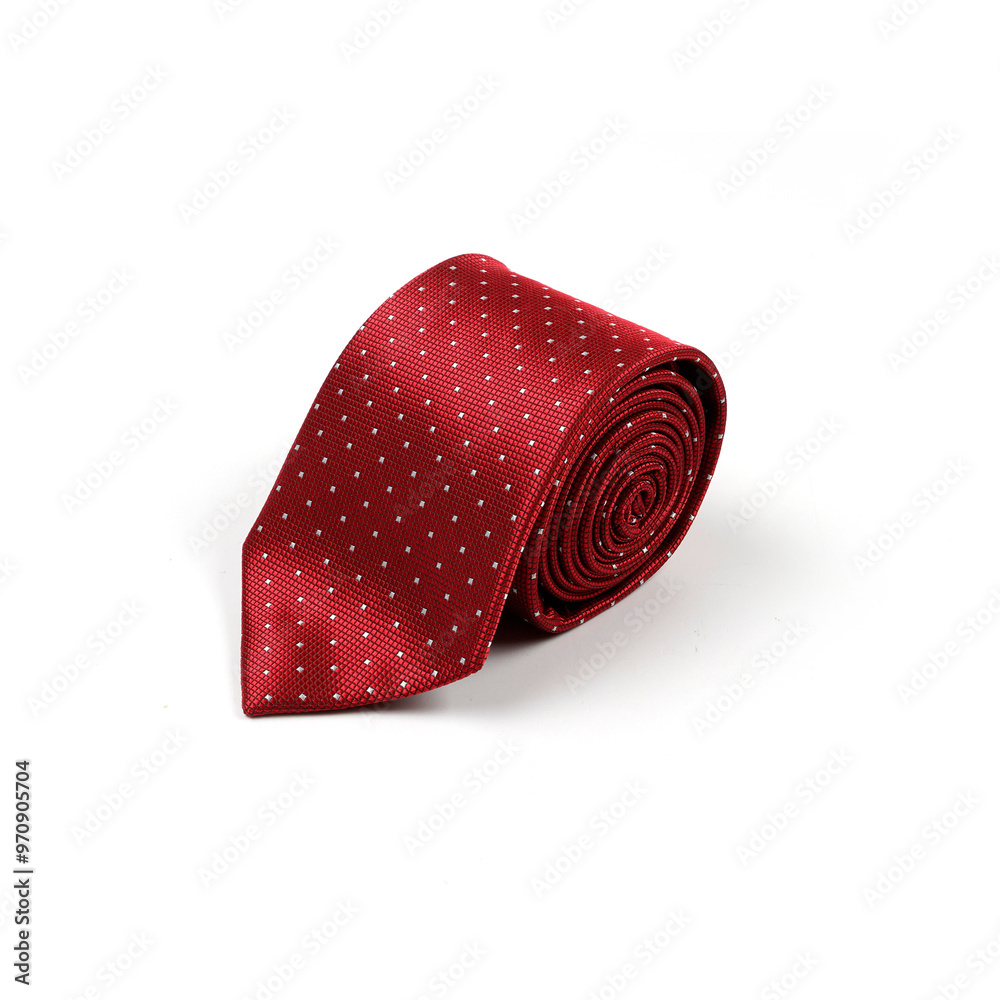 Red men's tie on white background Red men's tie on white background