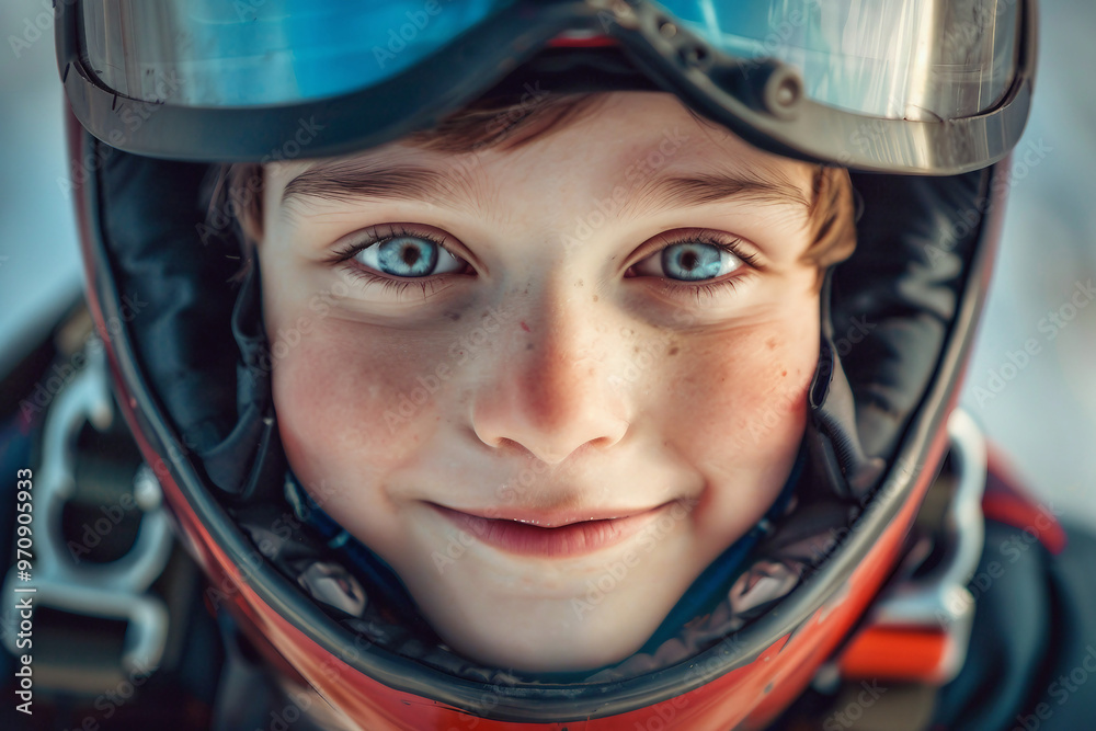 Funny and smiling person has fun skydiving generative AI Funny and smiling person has fun skydiving generative AI