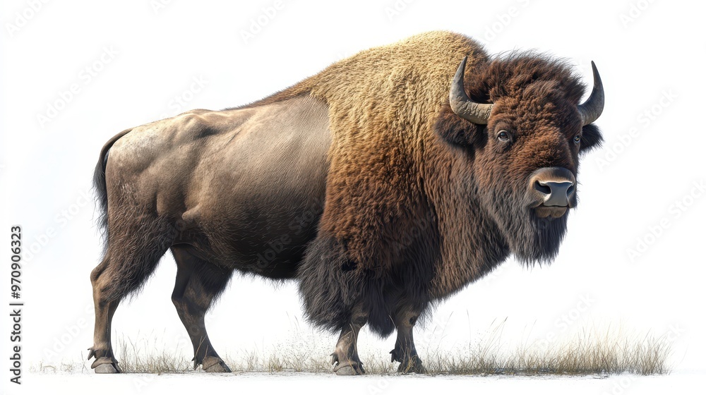 Bison clipart, element, 3D illustration, realistic, isolated on white background Bison clipart, element, 3D illustration, realistic, isolated on white background