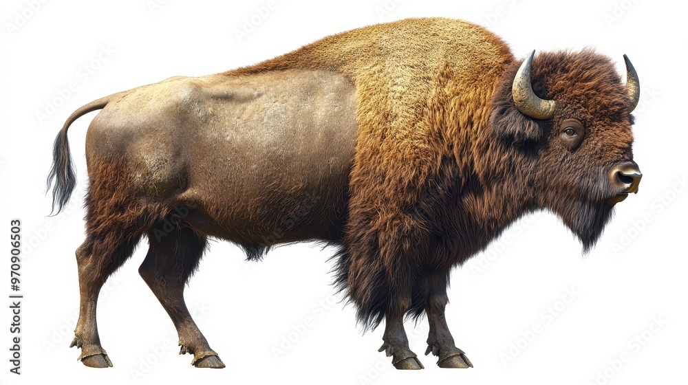 Bison clipart, element, 3D illustration, realistic, isolated on white background Bison clipart, element, 3D illustration, realistic, isolated on white background