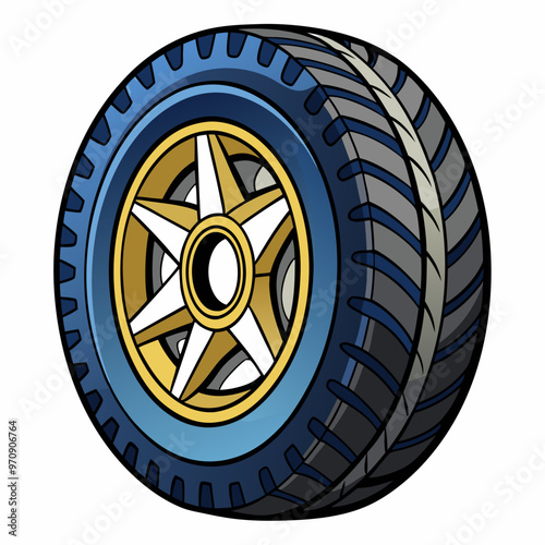 tire tyre wheel car vector illustration