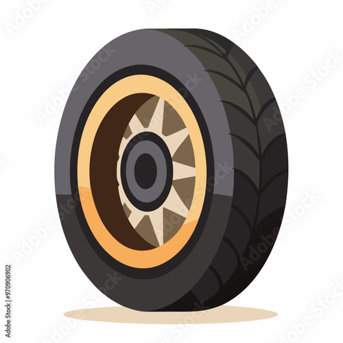 tire tyre wheel car vector illustration