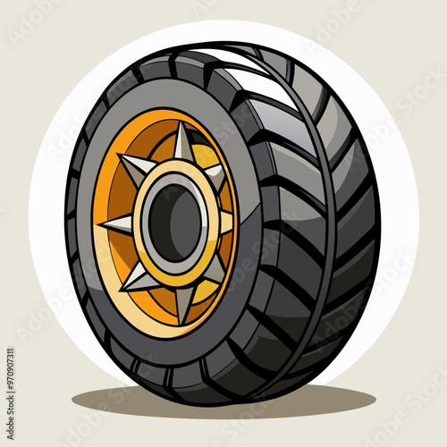 tire tyre wheel car vector illustration