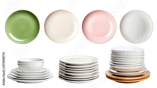 PNG Minimal dinnerware set, transparent background photo