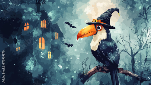 Tucan Vogel Halloween Grusel Geisterhaus Ghost