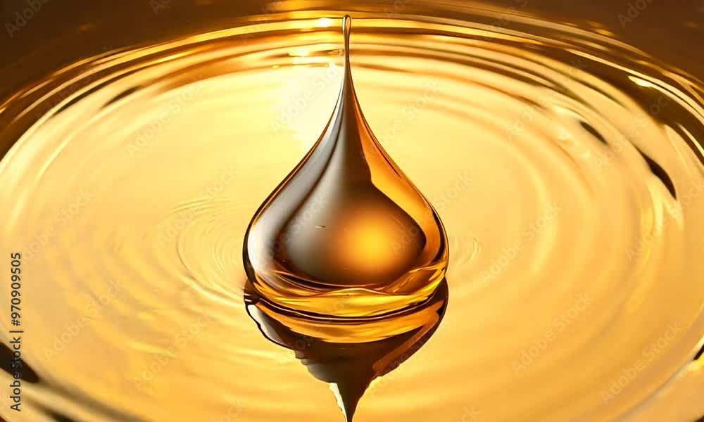 oil drop on black background