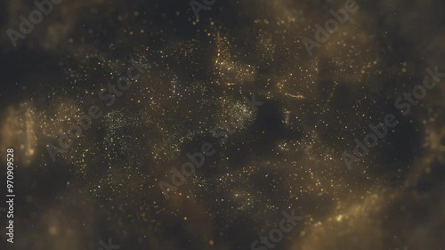 Background with beautifully moving gold particles