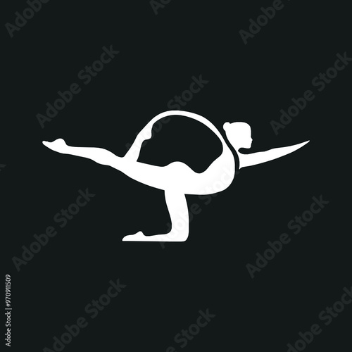 Ballet Dancer Logo Silhouette Vector Illustration