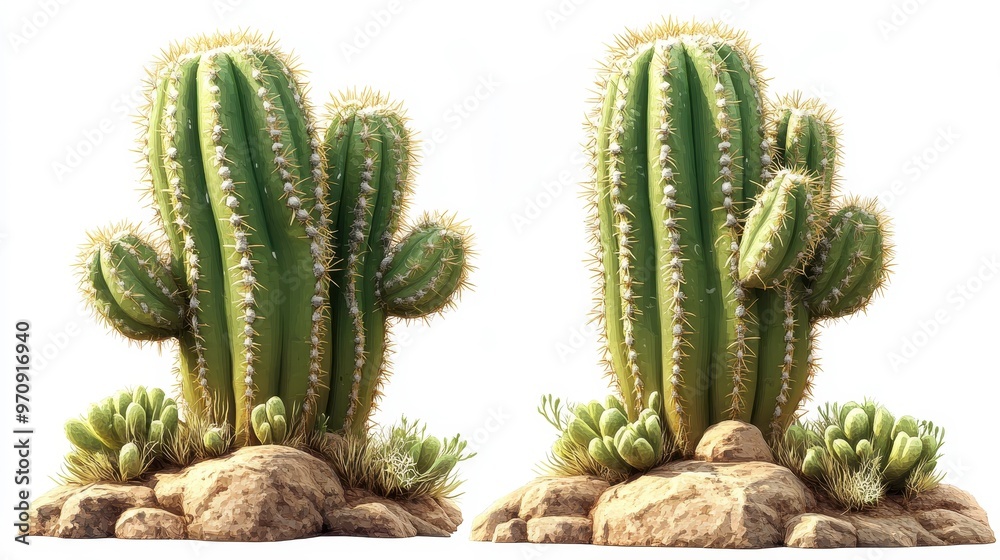 Peanut cactus (Echinopsis chamaecereus) clipart, element, 3D illustration, realistic, isolated on white background Peanut cactus (Echinopsis chamaecereus) clipart, element, 3D illustration, realistic, isolated on white background