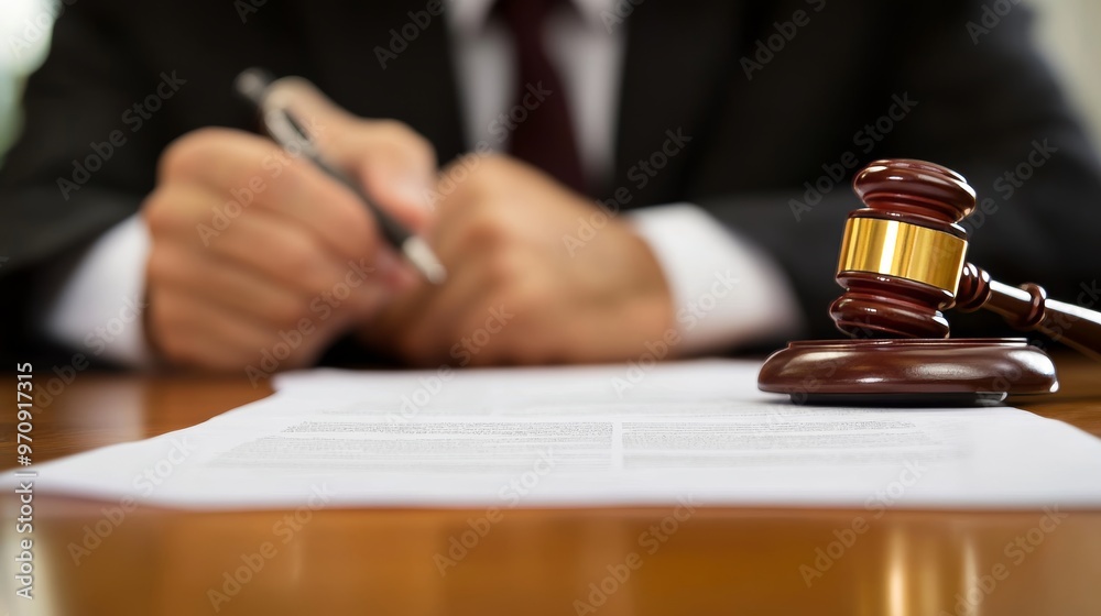 Close up Lawyer Showing The Document With The Text Lawsuit Close up Lawyer Showing The Document With The Text Lawsuit