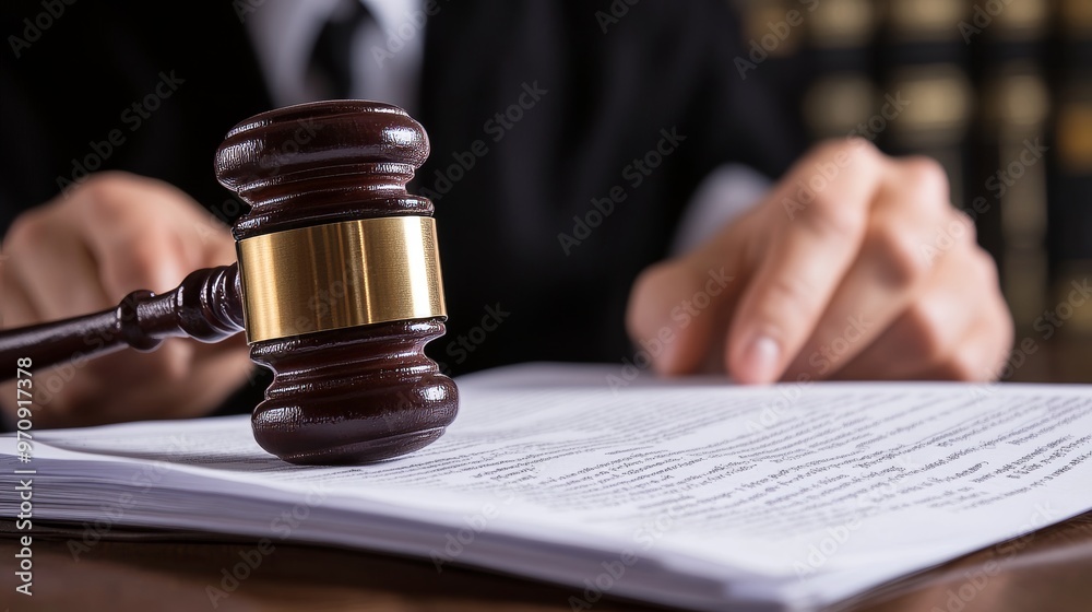 Close up Lawyer Showing The Document With The Text Lawsuit Close up Lawyer Showing The Document With The Text Lawsuit