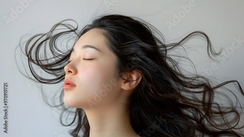 Serene Simplicity: A Minimalist Portrait of a Woman in Tranquil Harmony