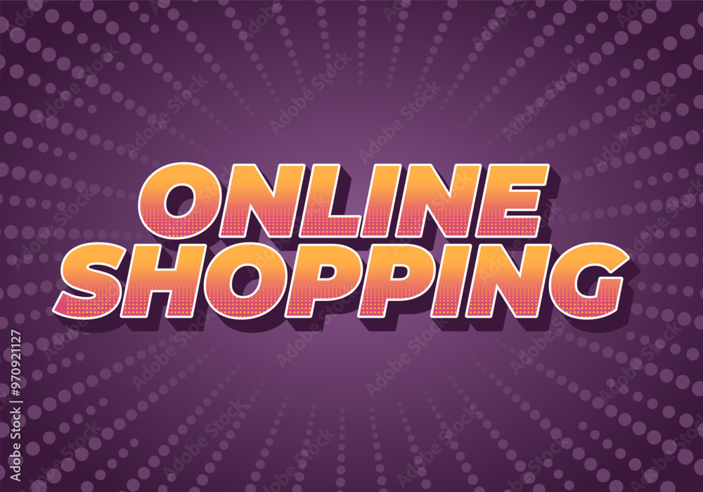 Obraz premium Online shopping. Text effect in 3D style with modern colors