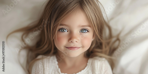 Portrait of a beautiful little girl looking at the camera