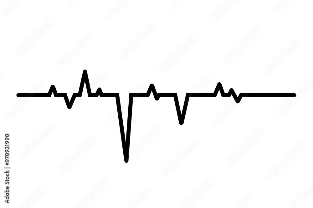 heart beat line isolated on transparent background. sound wave line heart beat line isolated on transparent background. sound wave line