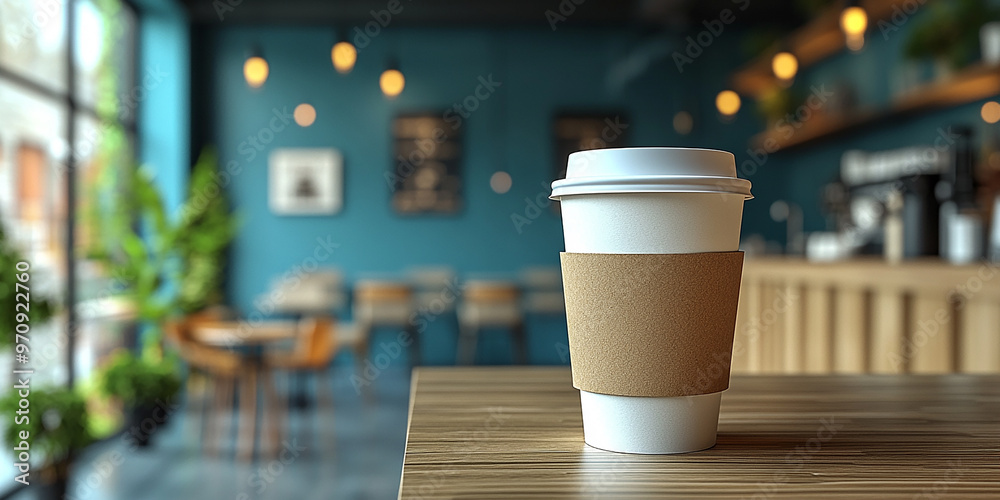 Photo of a hot coffee in a paper cup Photo of a hot coffee in a paper cup