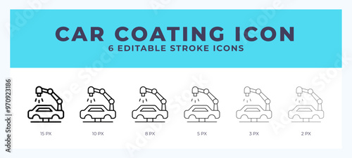 Car coating icon with editable stroke. Outline icon vector illustration.