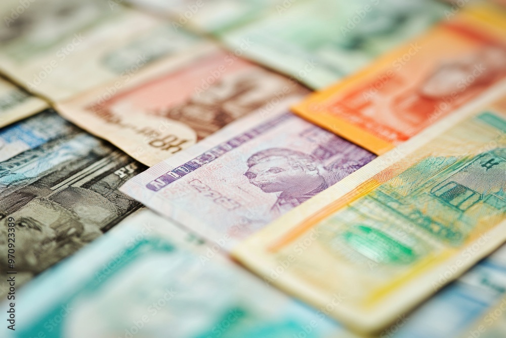 Billetes con diseños varios, Moneda internacional. Recurso gráfico, fondo. Billetes con diseños varios, Moneda internacional. Recurso gráfico, fondo.