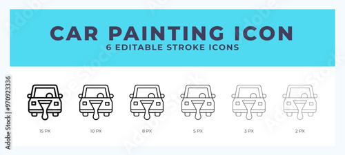 Car painting line icon. Thin line. Bold line. Vector illustration.