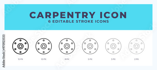 Carpentry icon. Editable stroke line icon vector illustration.