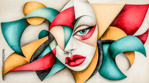 Symbolic image of schizophrenia: a portrayal of inner conflict and fragmented mind. A powerful depiction illustrating the complexity and inner turmoil associated with this mental disorder