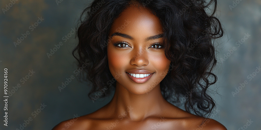 Fototapeta premium Portrait of a beautiful smiling black woman