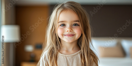 Portrait of a beautiful little girl looking at the camera